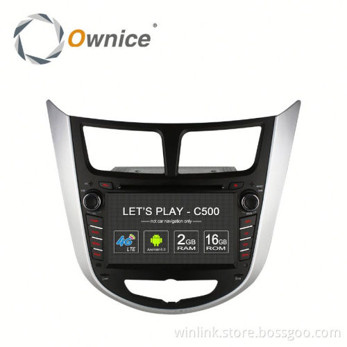 Ownice C500 Quad core android 6.0 Car DVD Radio for Hyundai Verna Accent Solaris built in RDS multimedia USB BT Wifi